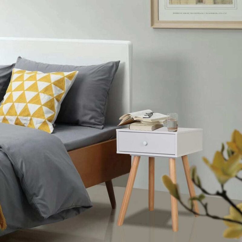 foto del prodotto comodini set 2 pz in massello di pino 40x30x61 cm bianchi vidaxl