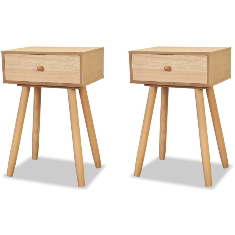 foto del prodotto comodini set 2 pz in massello di pino 40x30x61 cm marroni - vidaxl