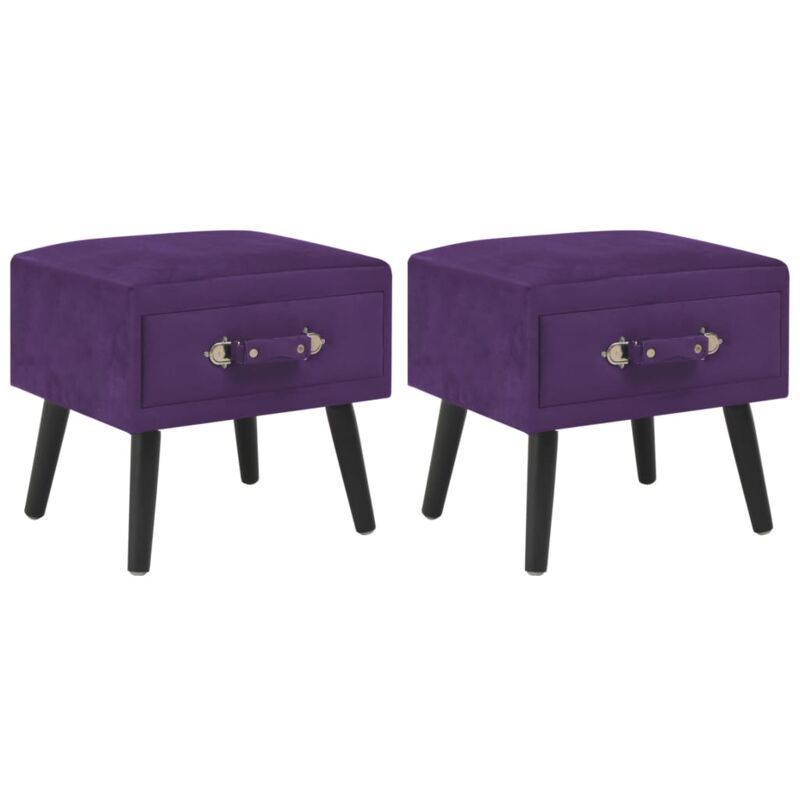 foto del prodotto comodini viola scuro 2 pz 40x35x40 cm in velluto vidaxl