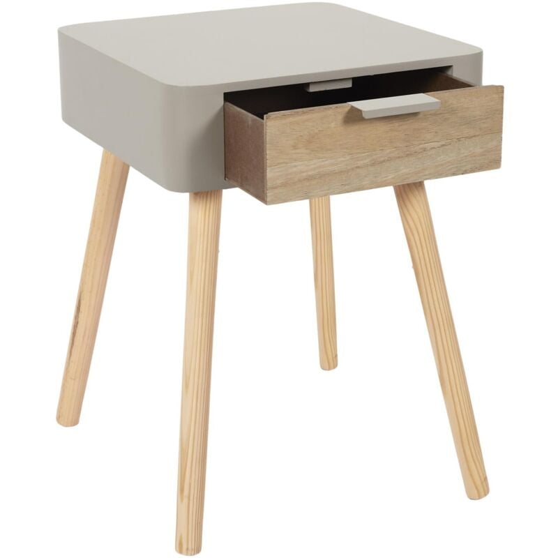 foto del prodotto comodino 1 cassetto legno 48 cm tortora