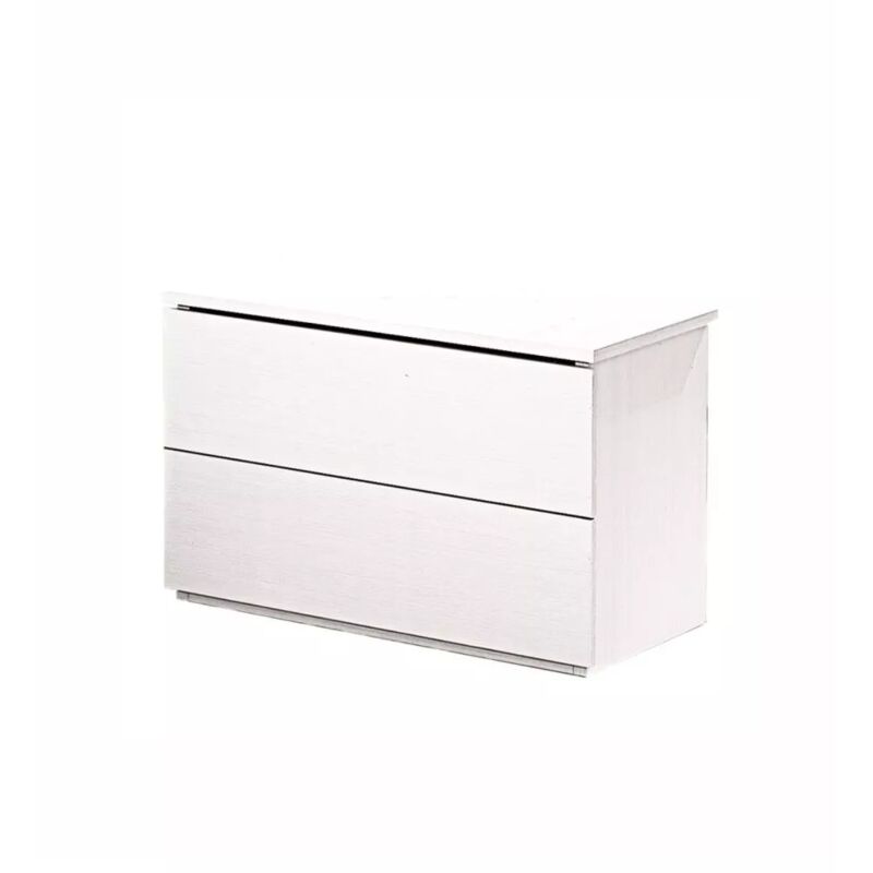 foto del prodotto comodino 2 cassetti giotto bianco fiammato 49x38x41 cm