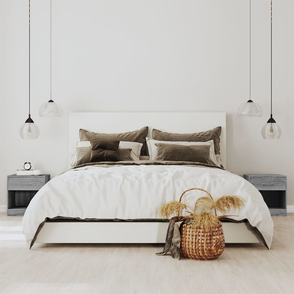 foto del prodotto comodino 2 pz con cassetto grigio sonoma cod mxl 30997