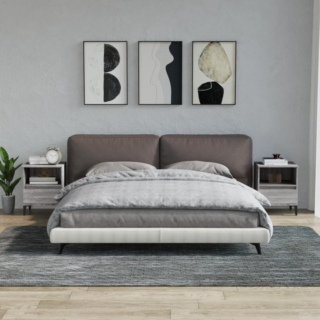 foto del prodotto comodino 2 pz grigio sonoma 40x35x50 cm