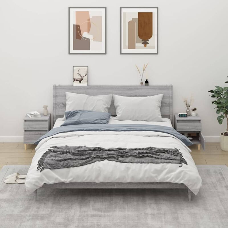 foto del prodotto comodino 2 pz grigio sonoma 40x35x50 cm vidaxl