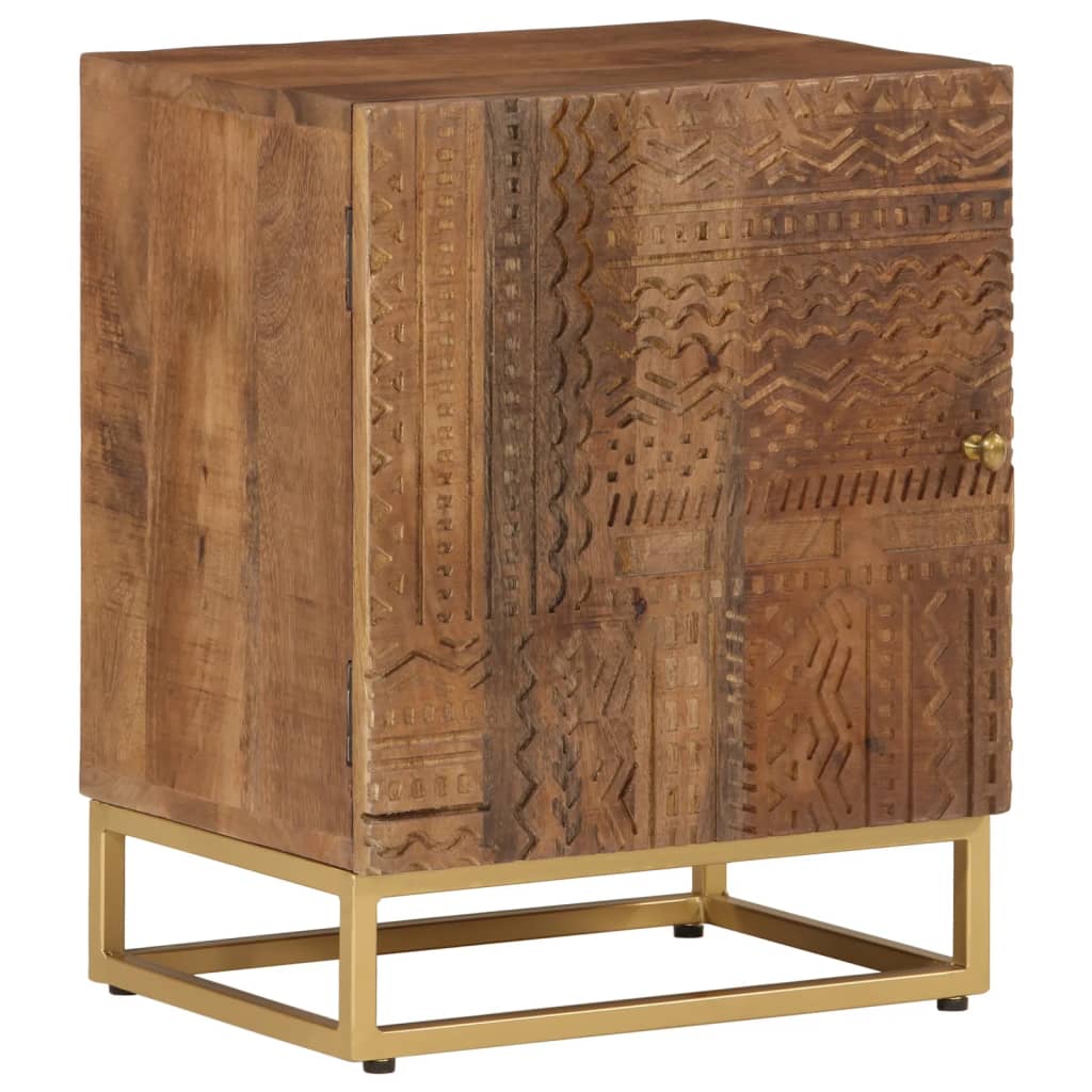 foto del prodotto comodino 40x30x50 cm in legno massello di mango e ferrocod mxl 115605