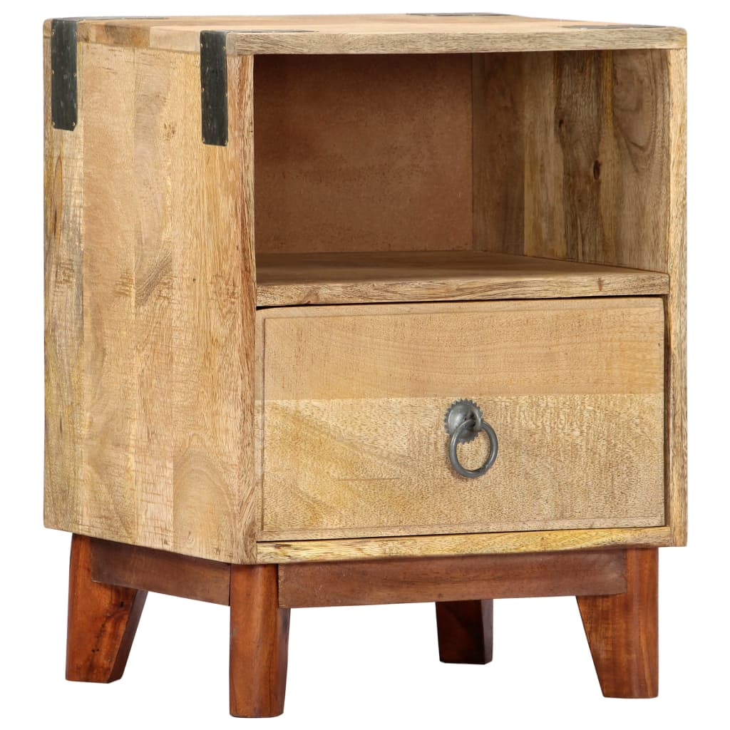 foto del prodotto comodino 40x30x52 cm in legno massello di mango grezzo cod mxl 30163