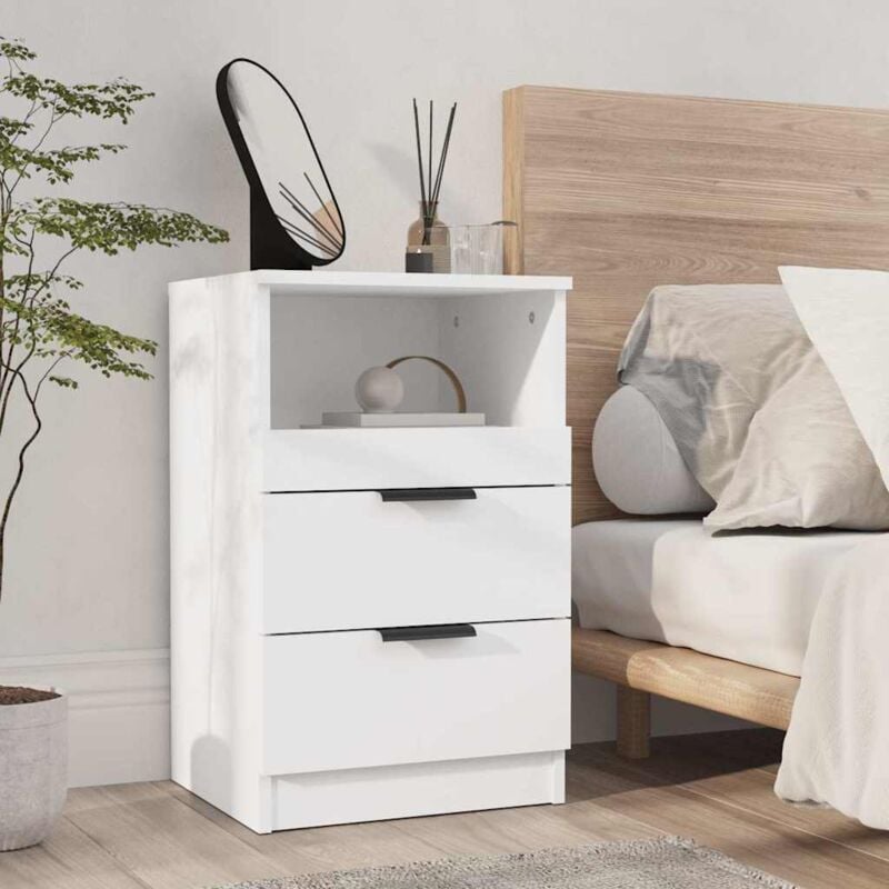 foto del prodotto comodino a muro bianco in legno multistrato vidaxl