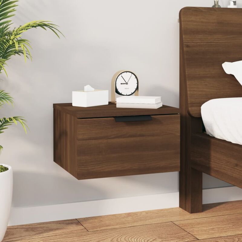foto del prodotto comodino a muro comodino camera da letto rovere marrone 34x30x20 cm bv649464 bonnevie