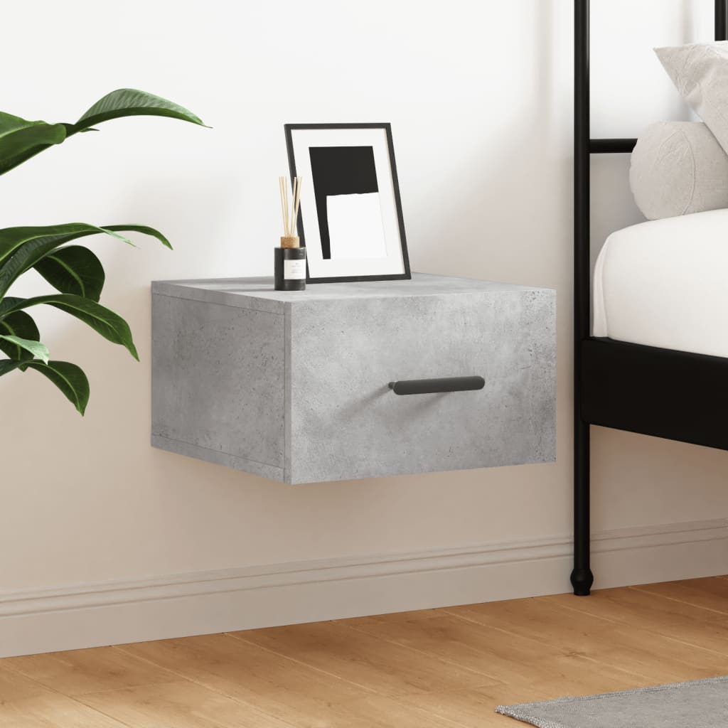 foto del prodotto comodino a muro grigio cemento 35x35x20 cmcod mxl 80597