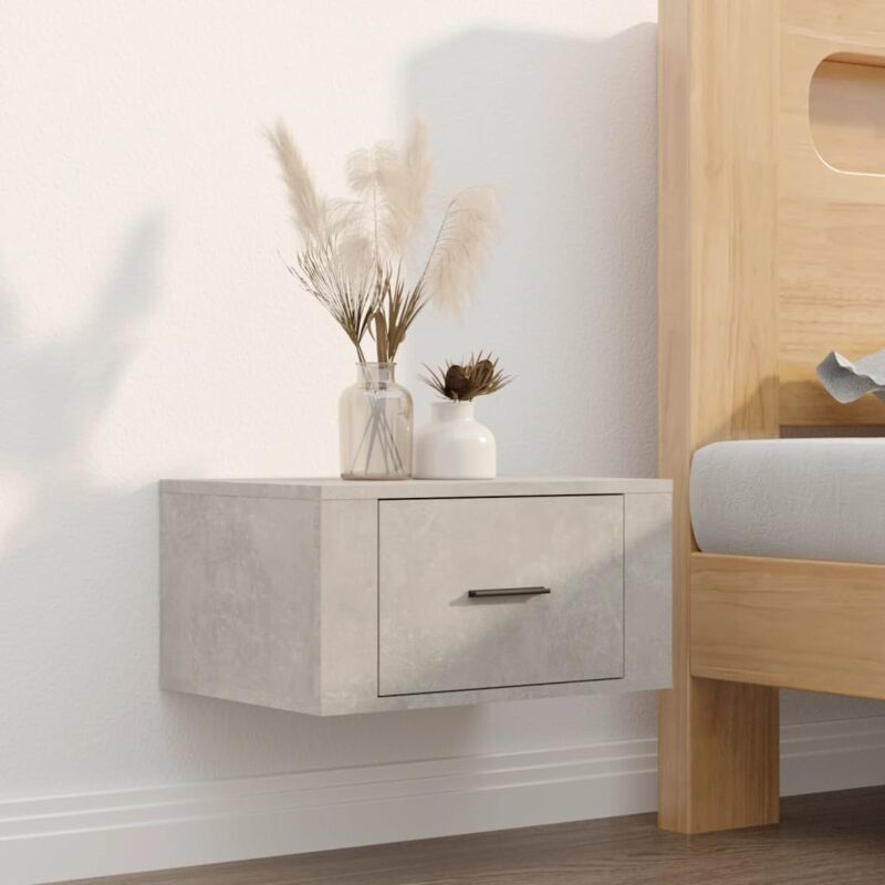 foto del prodotto comodino a muro grigio cemento 50x36x25 cm vidaxl
