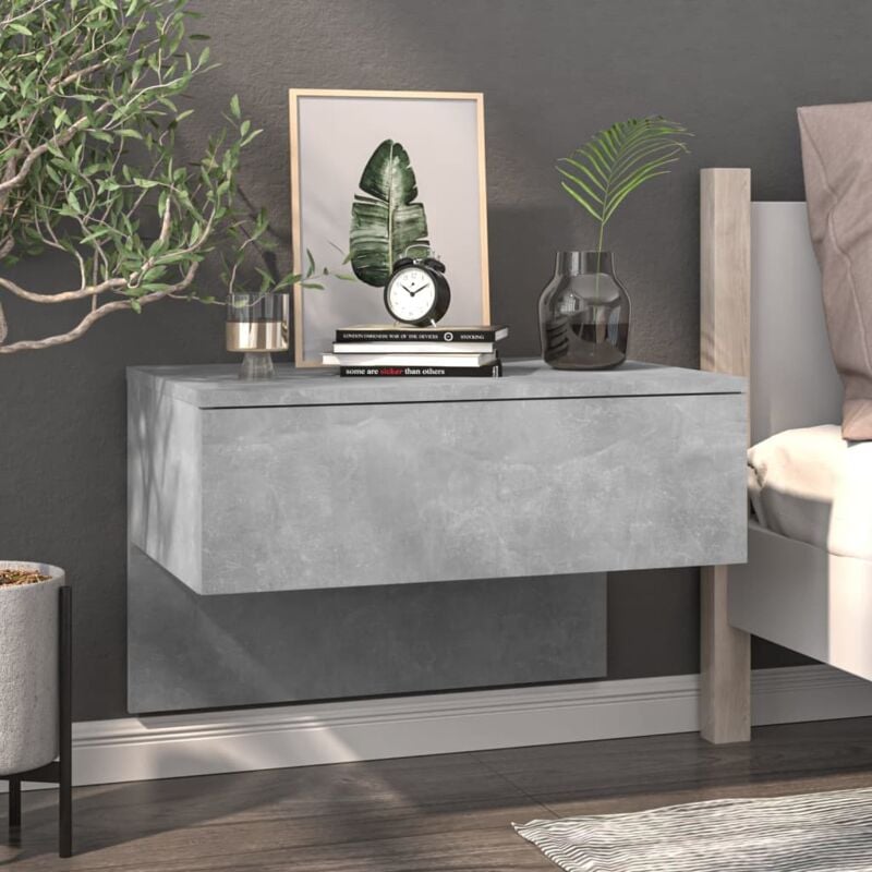 foto del prodotto comodino a muro grigio cemento vidaxl