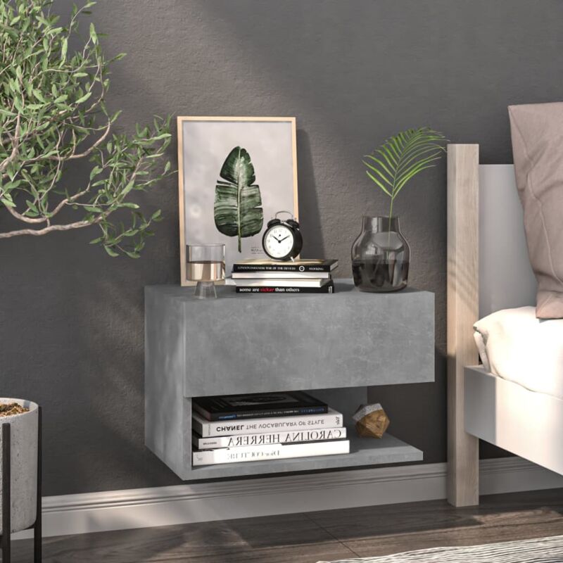 foto del prodotto comodino a muro grigio cemento vidaxl