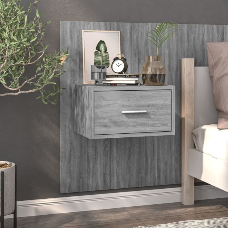 foto del prodotto comodino a muro grigio sonoma vidaxl