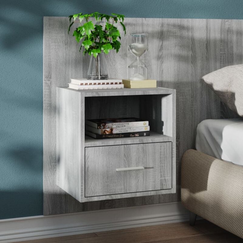 foto del prodotto comodino a muro grigio sonoma vidaxl