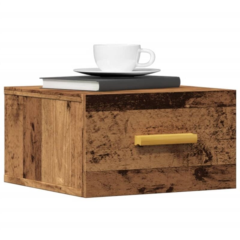 foto del prodotto comodino a muro legno antico 35x35x20 cm vidaxl