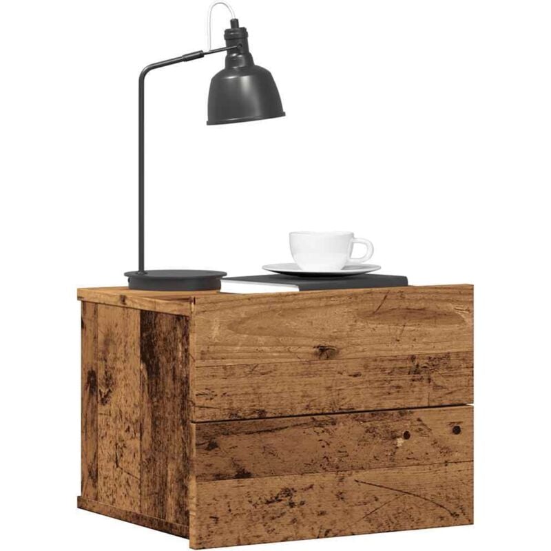 foto del prodotto comodino a muro legno antico 40x32x30 cm vidaxl