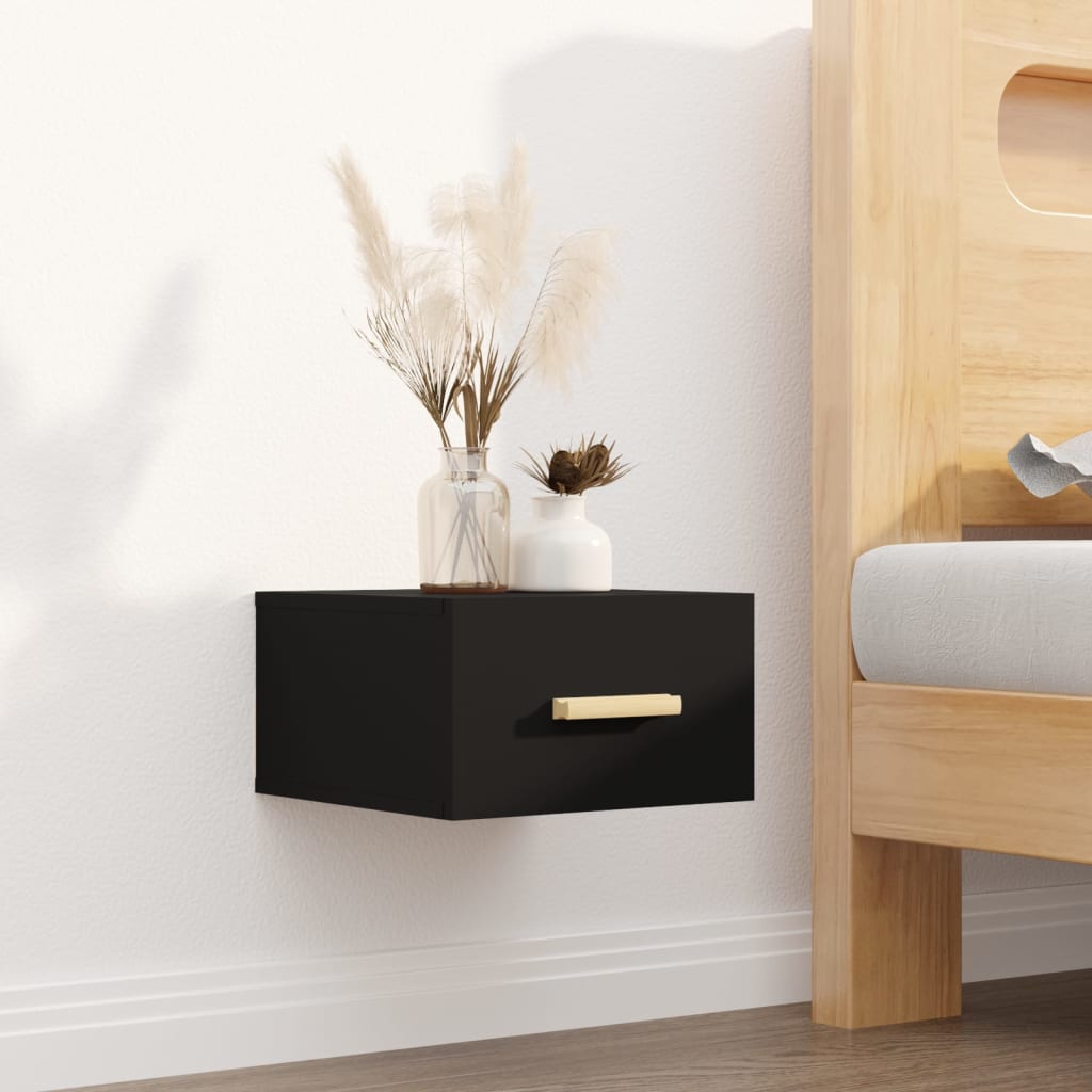 foto del prodotto comodino a muro nero 35x35x20 cm cod mxl 31082