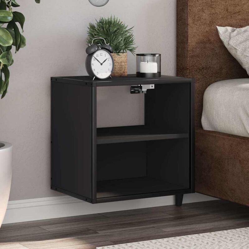 foto del prodotto comodino a muro nero 40x31x39,5 cm vidaxl