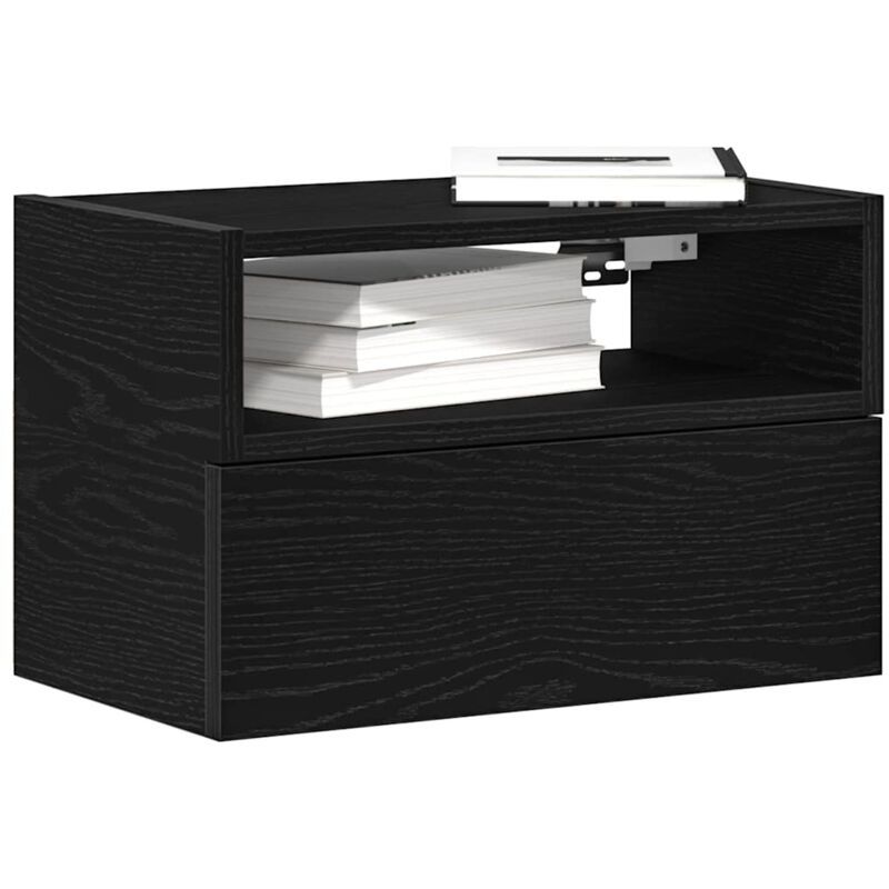 foto del prodotto comodino a muro nero 45x26x28,5 cm vidaxl