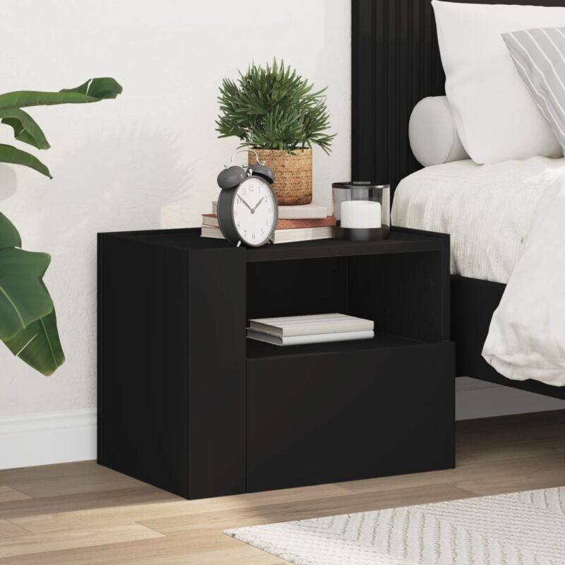 foto del prodotto comodino a muro nero 45x30x35 cm vidaxl