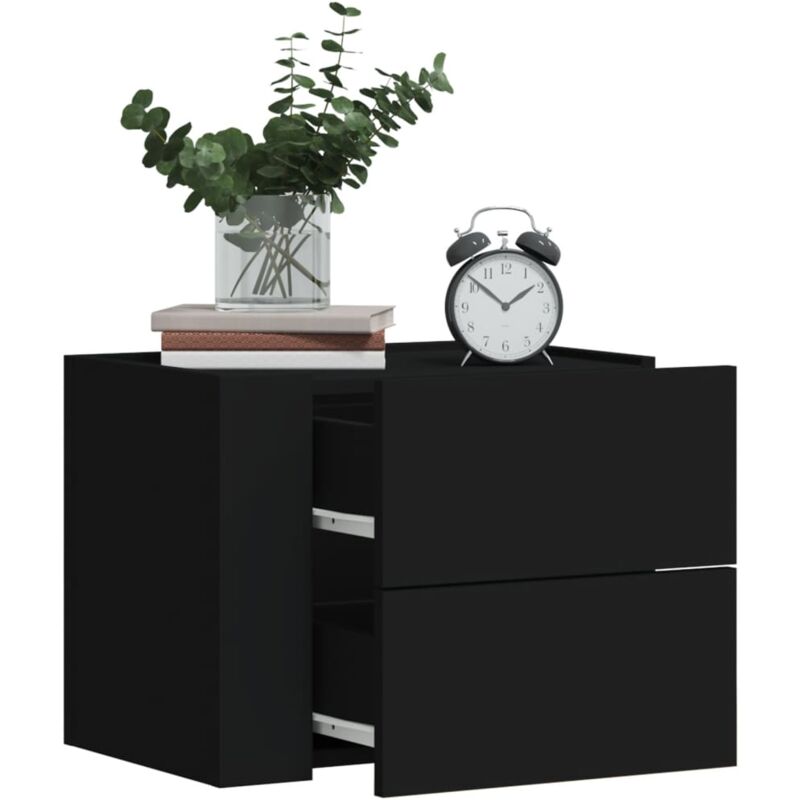 foto del prodotto comodino a muro nero 45x30x35 cm vidaxl