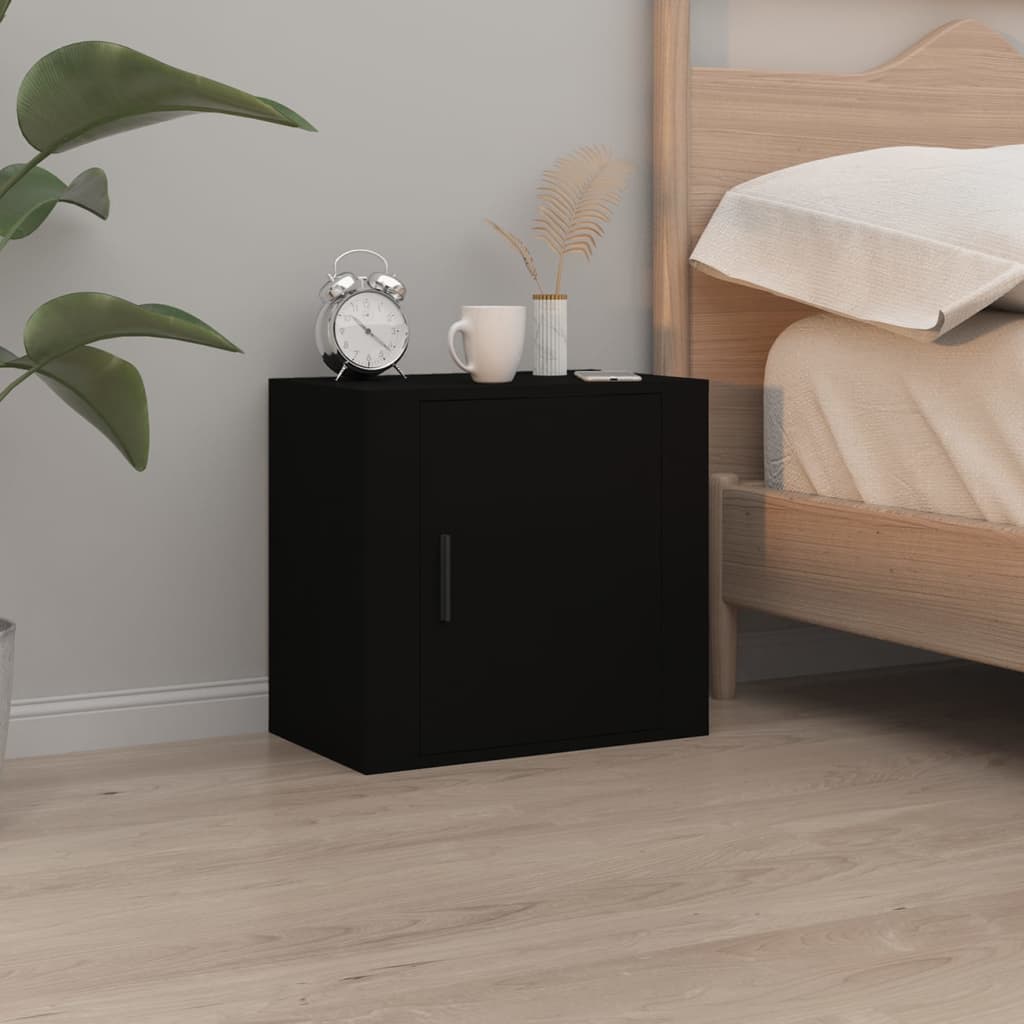 foto del prodotto comodino a muro nero 50x30x47 cm cod mxl 30003