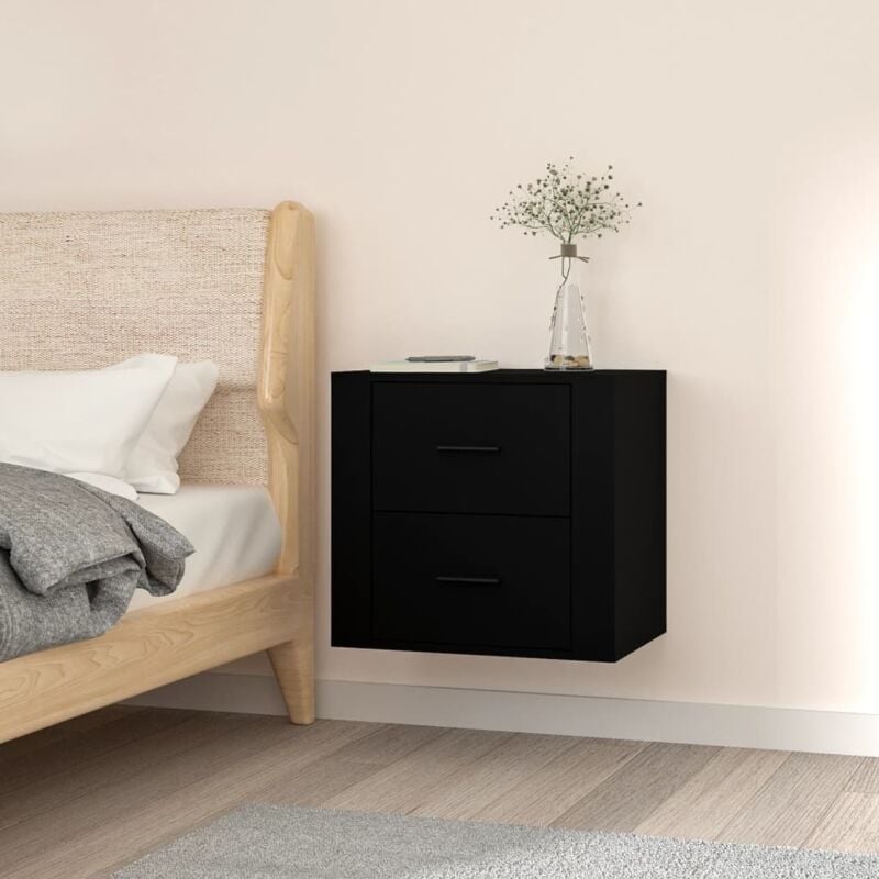 foto del prodotto comodino a muro nero 50x36x47 cm vidaxl
