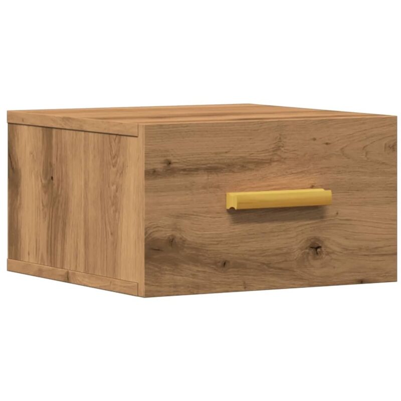 foto del prodotto comodino a muro rovere artigianale 35x35x20 cm - vidaxl