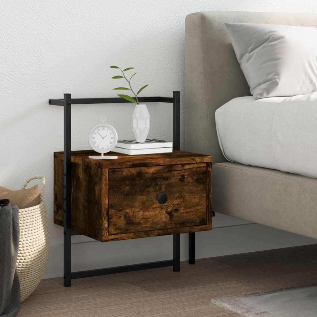 foto del prodotto comodino a muro rovere fumo 35x30x51 cm legno multistratocod mxl 106495