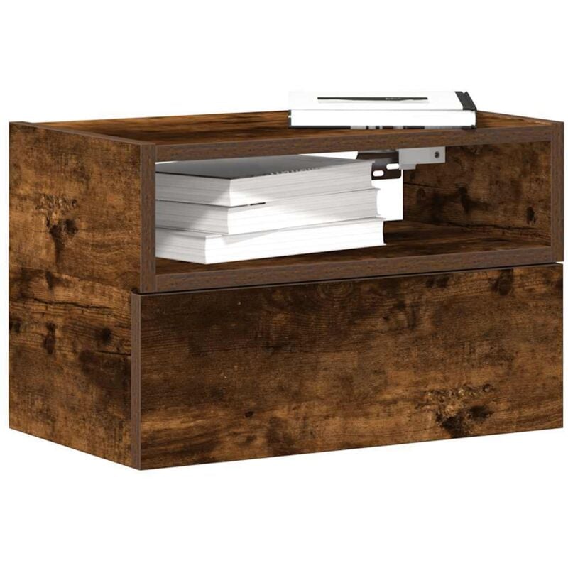 foto del prodotto comodino a muro rovere fumo 45x26x28,5 cm vidaxl