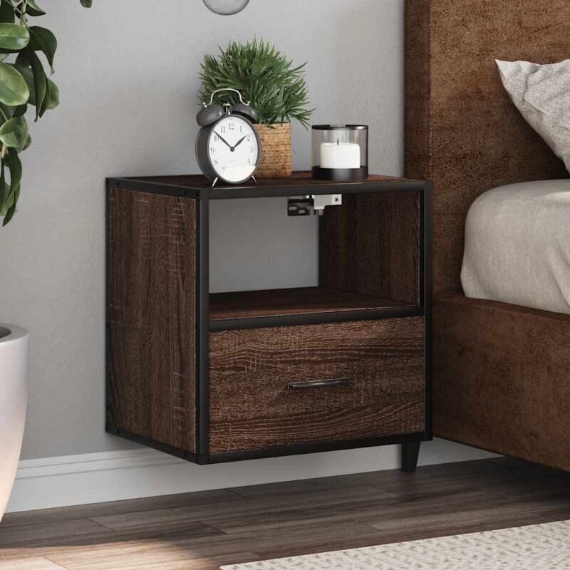 foto del prodotto comodino a muro rovere marrone 40x31x39,5 cm vidaxl