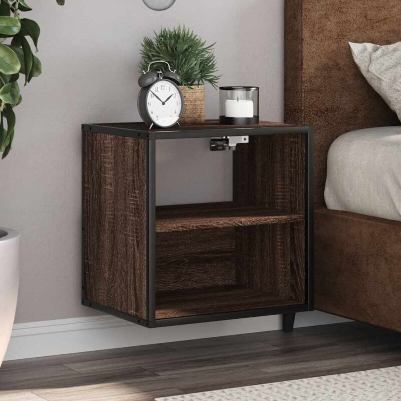 foto del prodotto comodino a muro rovere marrone 40x31x39,5 cm vidaxl