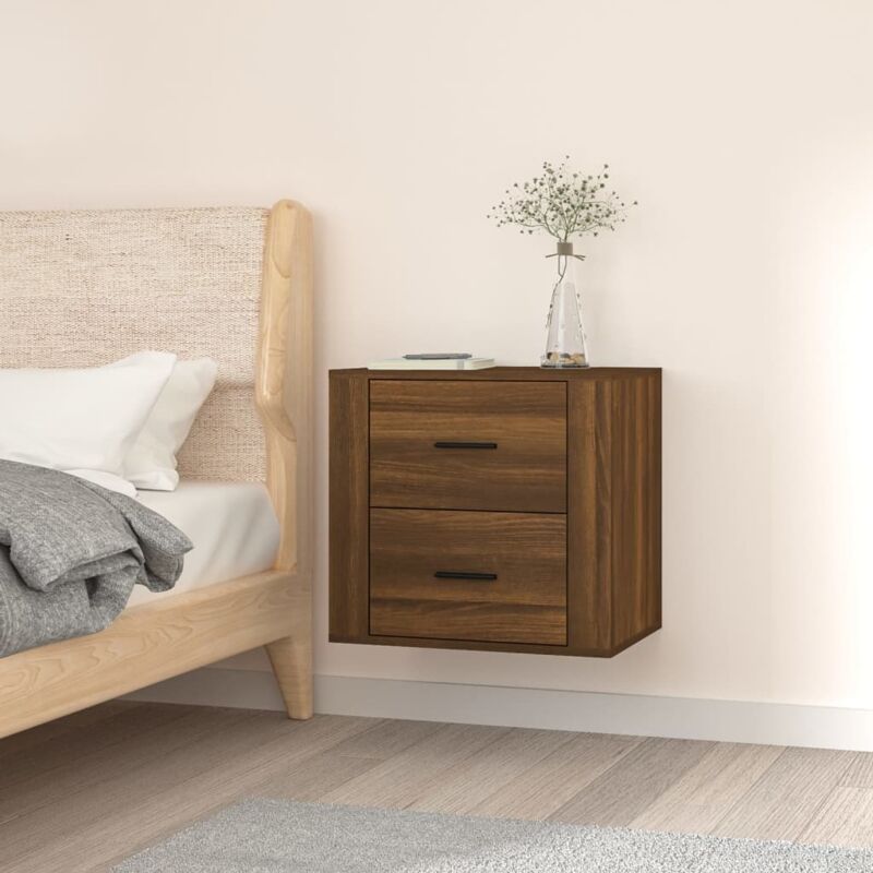 foto del prodotto comodino a muro rovere marrone 50x36x47 cm vidaxl