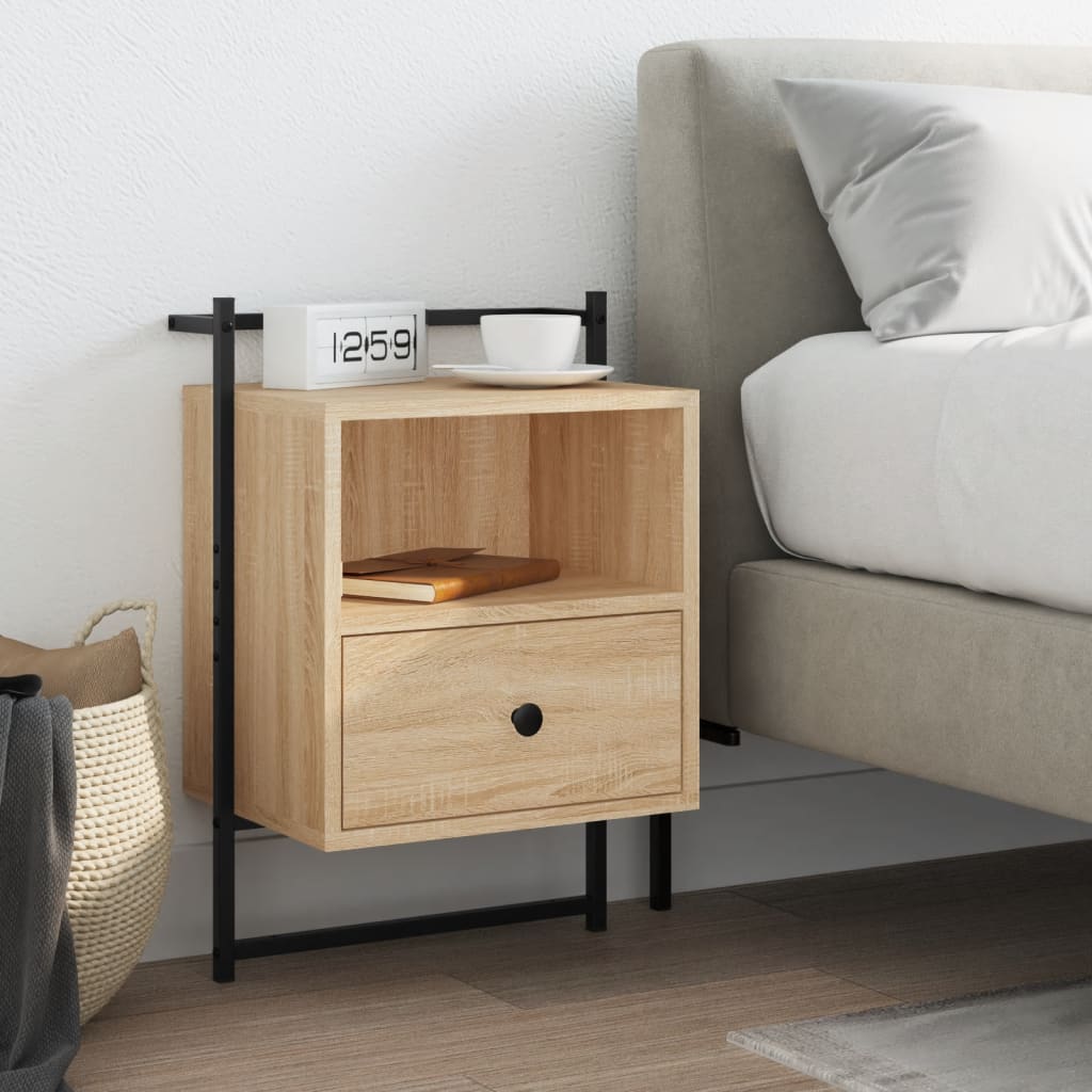 foto del prodotto comodino a muro rovere sonoma 40x30x61 cm legno multistratocod mxl 130464