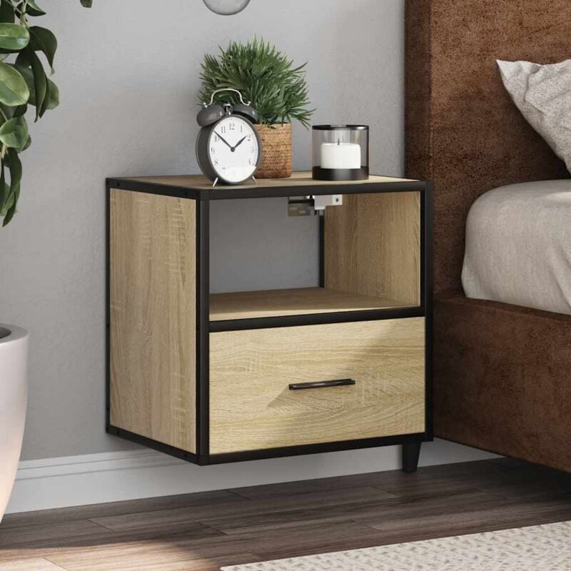 foto del prodotto comodino a muro rovere sonoma 40x31x39,5 cm vidaxl