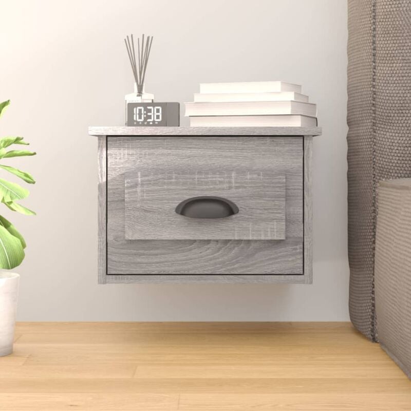 foto del prodotto comodino a parete grigio sonoma 41,5x36x28 cm vidaxl