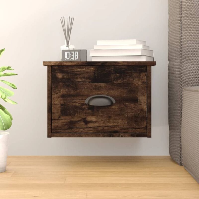 foto del prodotto comodino a parete rovere fumo 41,5x36x28 cm vidaxl