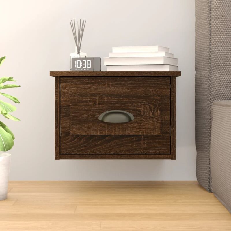 foto del prodotto comodino a parete rovere marrone 41,5x36x28 cm vidaxl