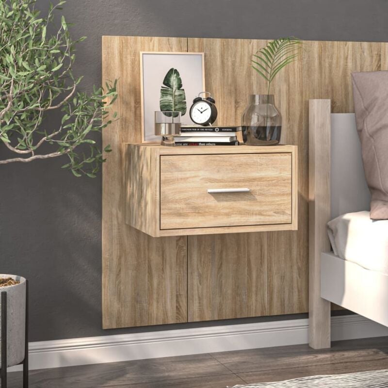 foto del prodotto comodino a parete rovere sonoma vidaxl
