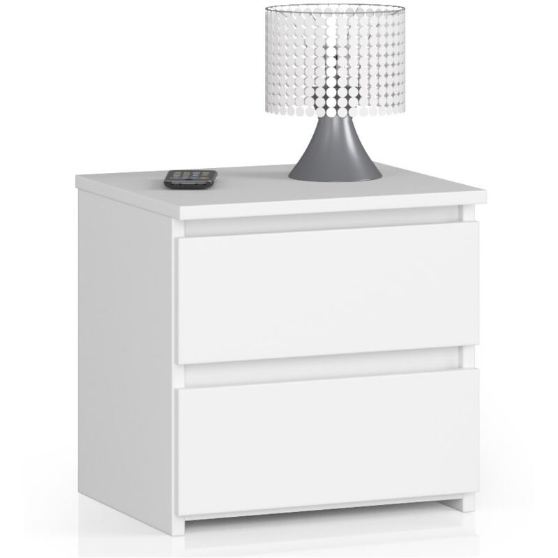 foto del prodotto comodino akord cl2 bianca 40 cm 2 cassetti 40x35x40 cm