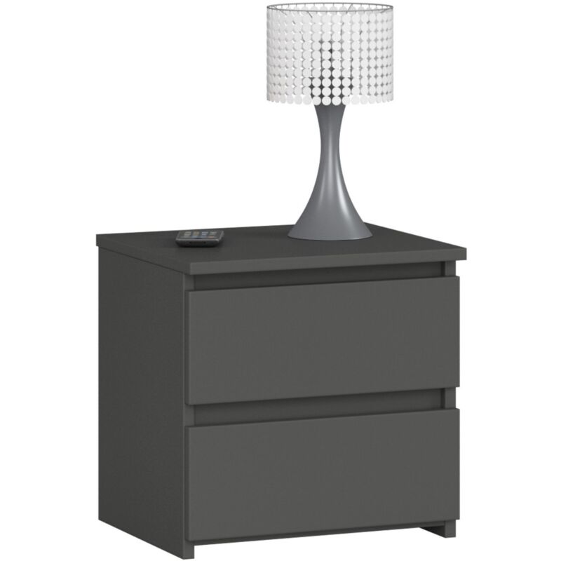 foto del prodotto comodino akord cl2 grigia grafite 40 cm 2 cassetti 40x35x40 cm