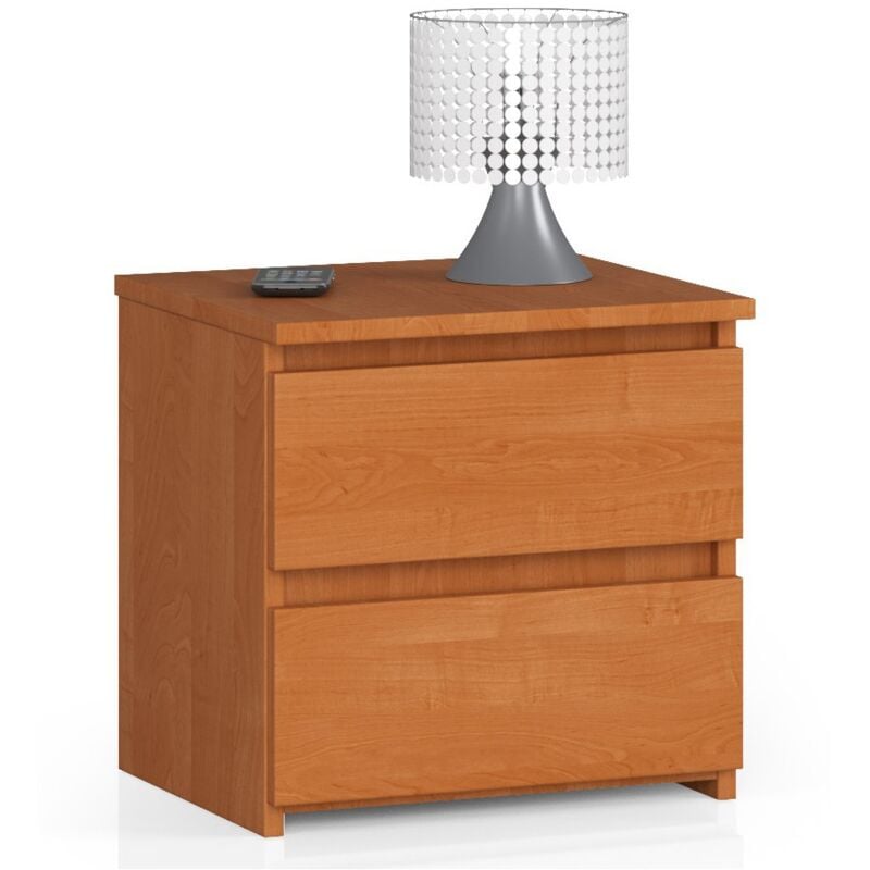 foto del prodotto comodino akord cl2 ontano 40 cm 2 cassetti 40x35x40 cm