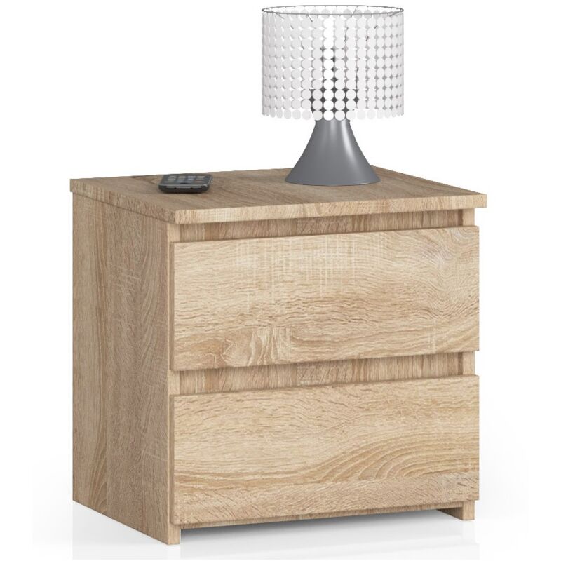 foto del prodotto comodino akord cl2 sonoma quercia 40 cm 2 cassetti 40x35x40 cm