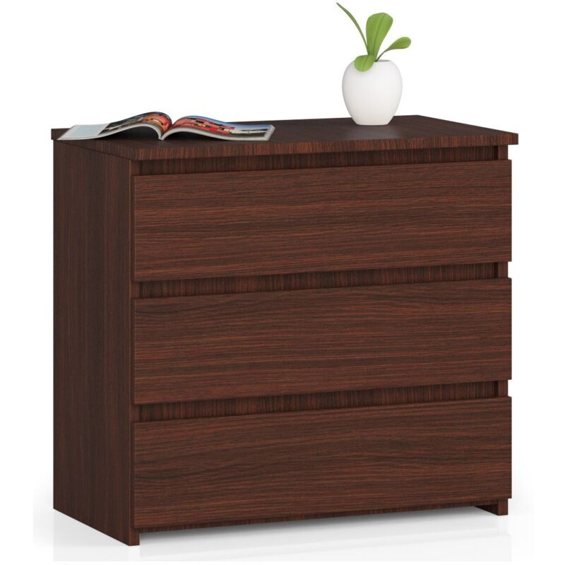 foto del prodotto comodino akord cl3 weng 60 cm 3 cassetti 60x35x57 cm