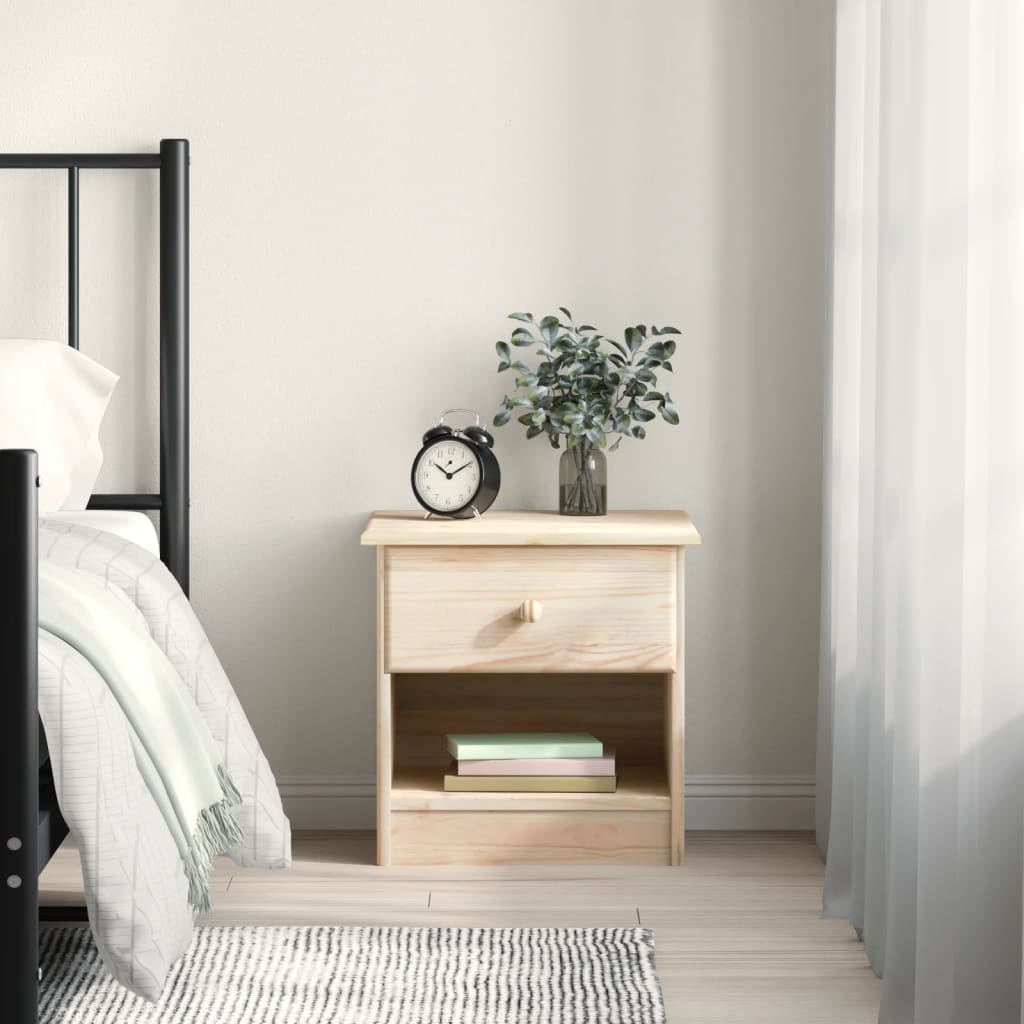 foto del prodotto comodino alta 41x35x41 cm in legno massello di pinocod mxl 94638