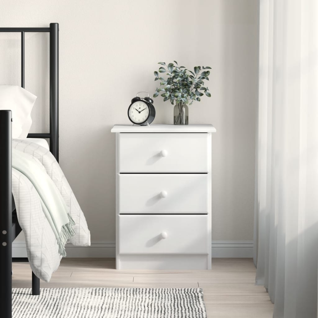 foto del prodotto comodino alta bianco 41x35x55,5 cm in legno massello di pinocod mxl 105792