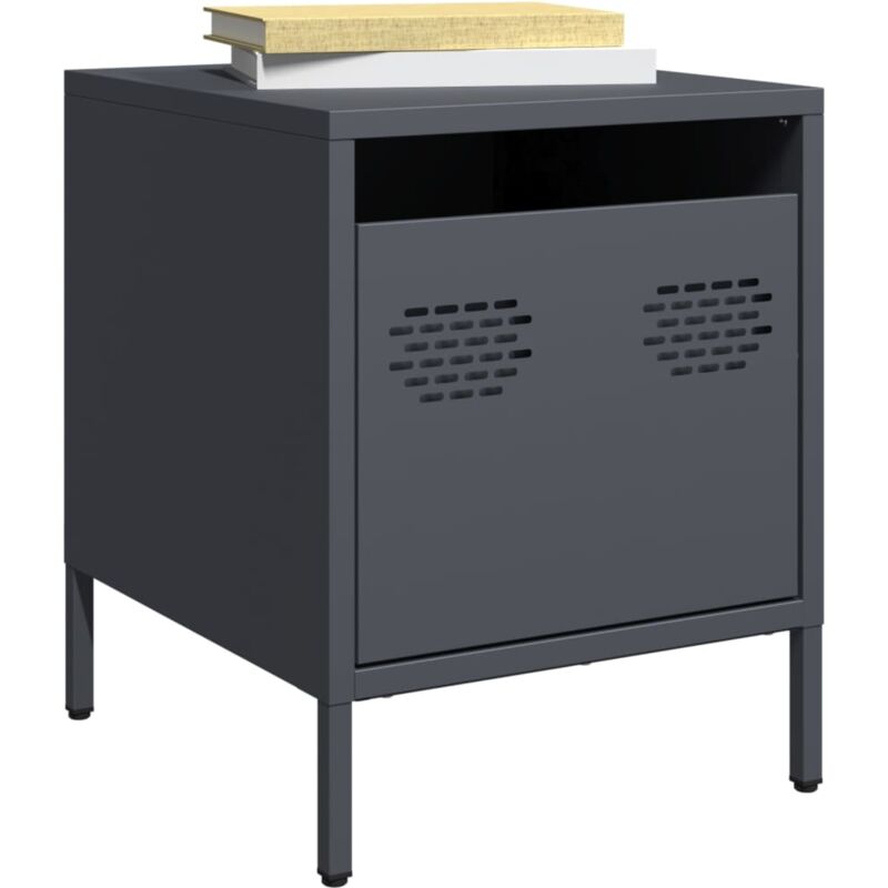 foto del prodotto comodino antracite 35x39x43,5 cm in acciaio vidaxl