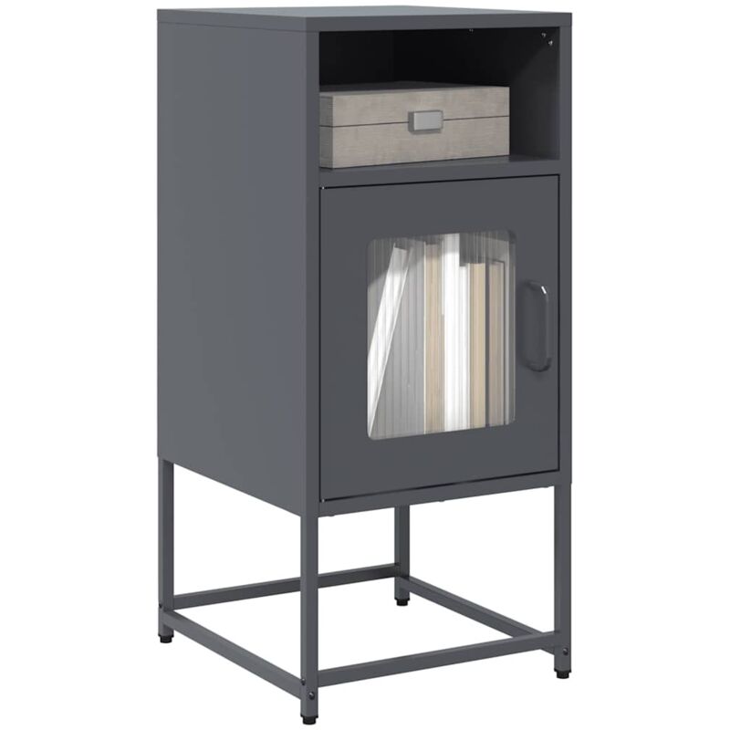 foto del prodotto comodino antracite 36x39x78 cm in acciaio laminato a freddo - vidaxl