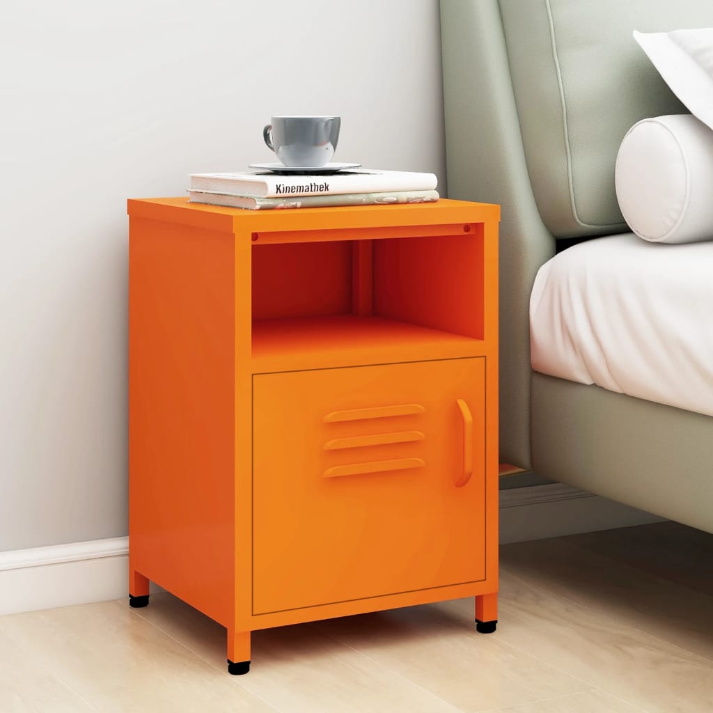 foto del prodotto comodino arancione 35x35x51 cm in acciaio cod mxl 30850