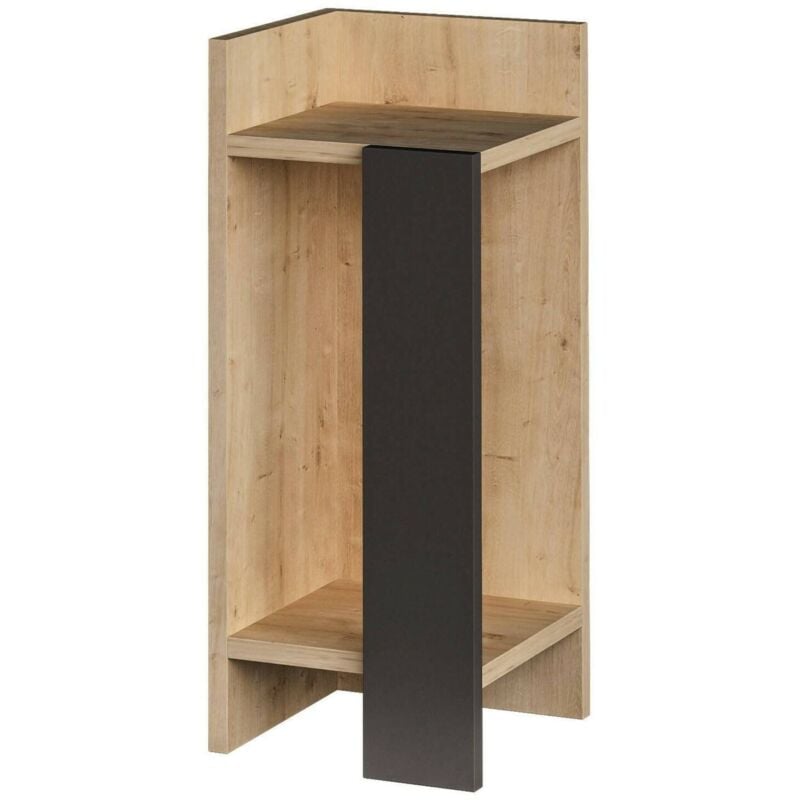 foto del prodotto comodino asterix, comò basso, tavolino da notte, mensola da letto, 25x27h60 cm, quercia e antracite - dmora